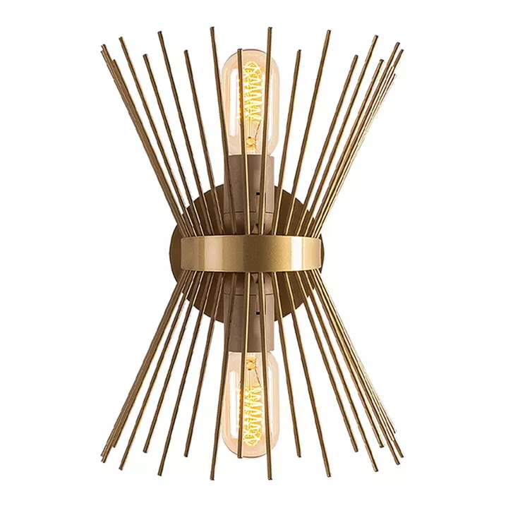 Απλίκα τοίχου Kirpi Megapap E27 μεταλλική χρώμα χρυσό 23x5x33εκ.