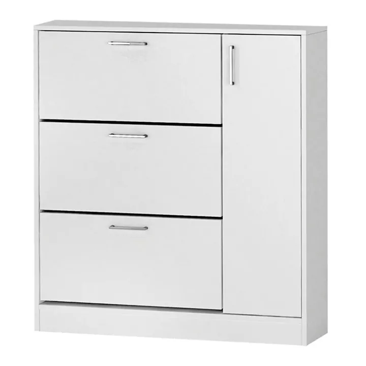 Παπουτσοθήκη Neft Megapap χρώμα λευκό 105x29,6x113εκ.