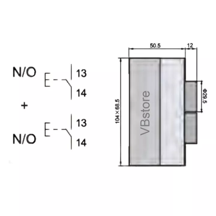 Μπουτονιέρα βιομηχανικού τύπου 2 πλήκτρων Up Down | Ø30mm, IP54 κουμπιά, IP40 κουτί