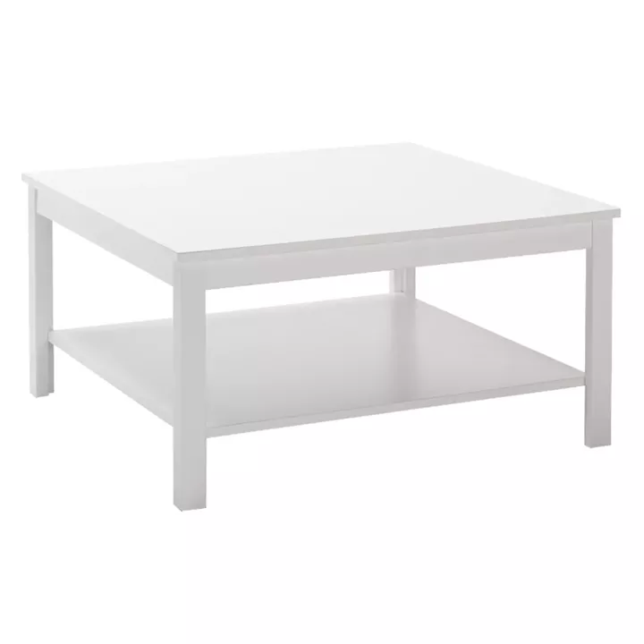 Τραπεζάκι σαλονιού Rustic Megapap χρώμα λευκό 80x80x40εκ.