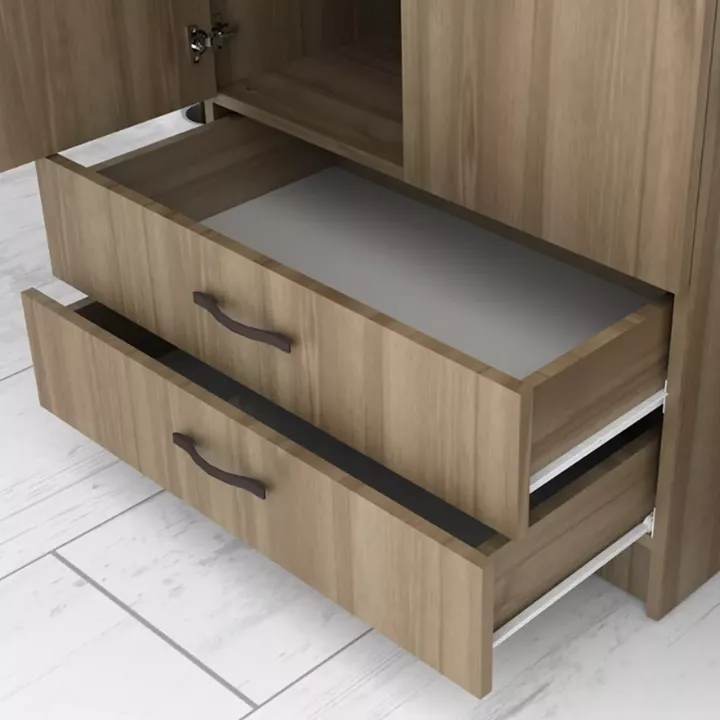 Ντουλάπα ρούχων Ricardo Megapap δίφυλλη χρώμα καρυδί 80x51,8x181εκ.