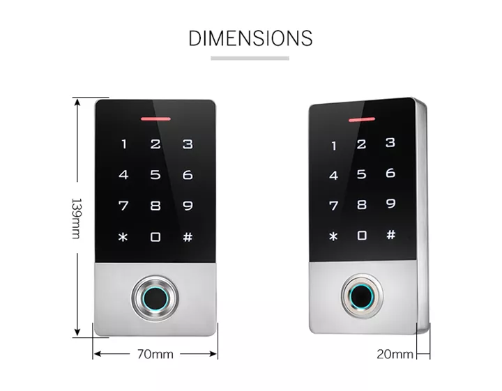 GRITAL A2-W Ενσύρματο πληκτρολόγιο WiFi - Fingerprint