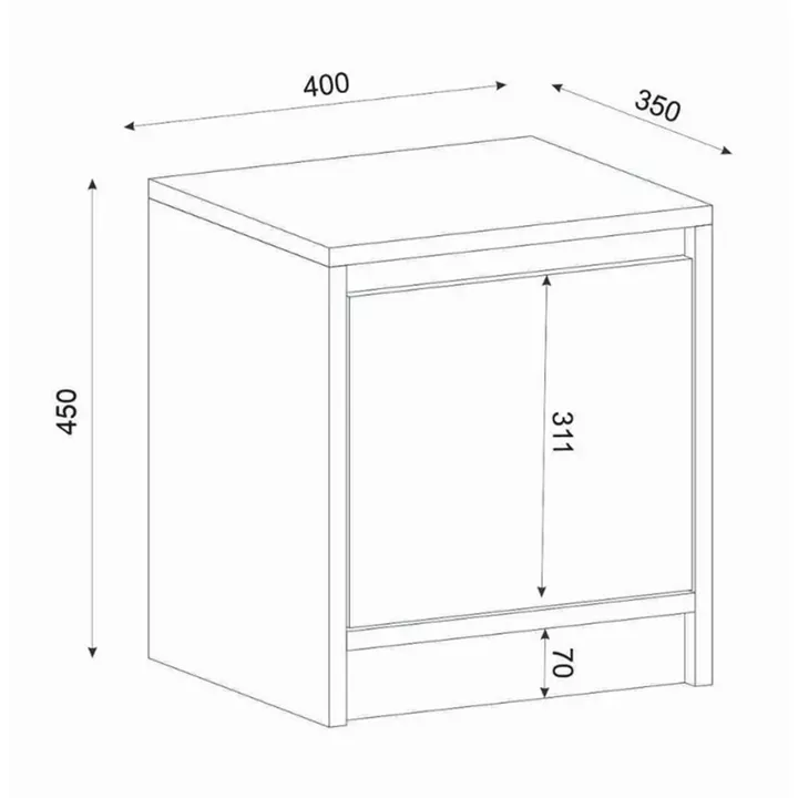 Κομοδίνο Conve Megapap χρώμα sapphire oak 40x35x45εκ.