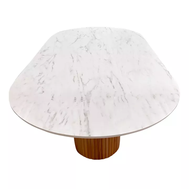 Τραπέζι Borno Megapap χρώμα φυσικό - λευκό εφέ μαρμάρου 180x89x75 εκ.