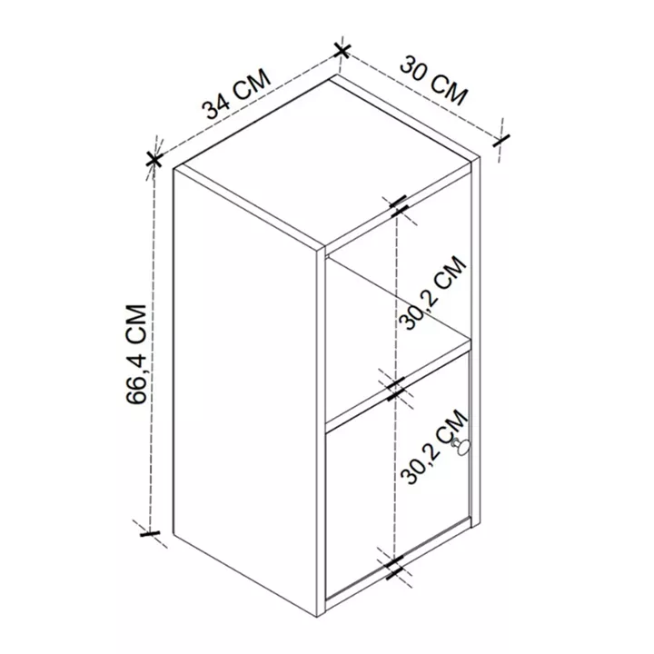 Κομοδίνο Vito Megapap χρώμα λευκό 34x30x66,4εκ.