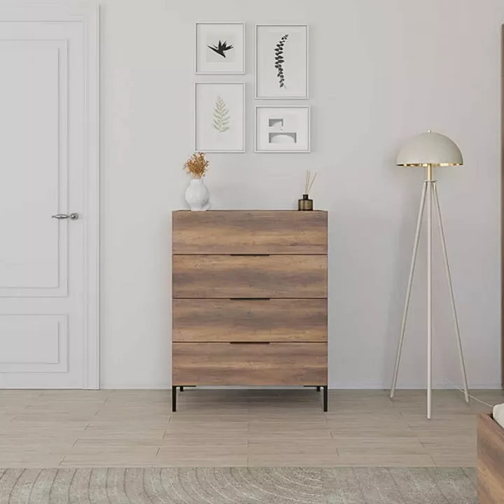 Συρταριέρα Oryana Megapap χρώμα καρυδί 80x44x104εκ.