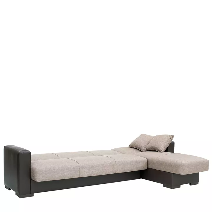 Καναπές Κρεβάτι Γωνιακός ArteLibre JOSE Μπεζ/Καφέ PU 270x150x86cm