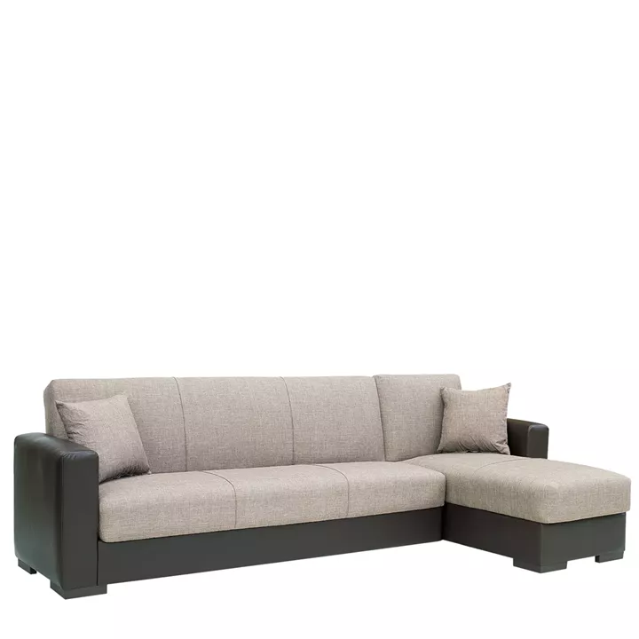 Καναπές Κρεβάτι Γωνιακός ArteLibre JOSE Μπεζ/Καφέ PU 270x150x86cm