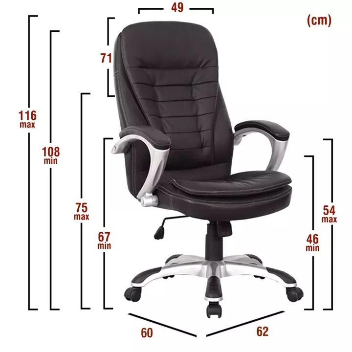 Καρέκλα Γραφείου ArteLibre EYPYΔIKH Μαύρο PU 62x60x108-116cm