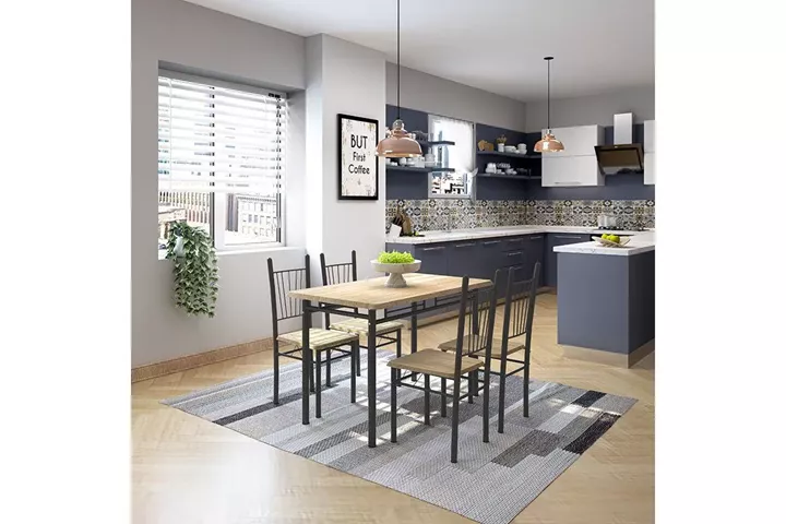 Τραπέζι Σετ (4+1) ArteLibre BLUE DAWN Sonoma 120x68x75cm