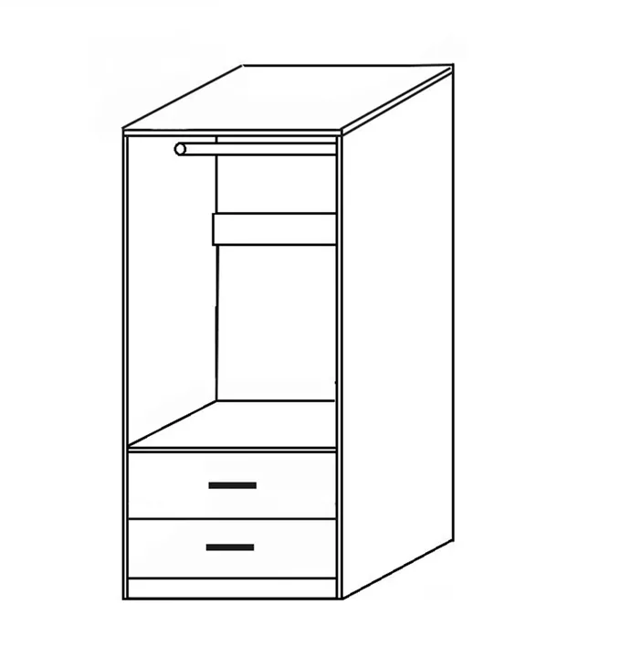 Ντουλάπα ArteLibre SWALLOWTAIL Φυσικό Χρώμα 80x50x180cm