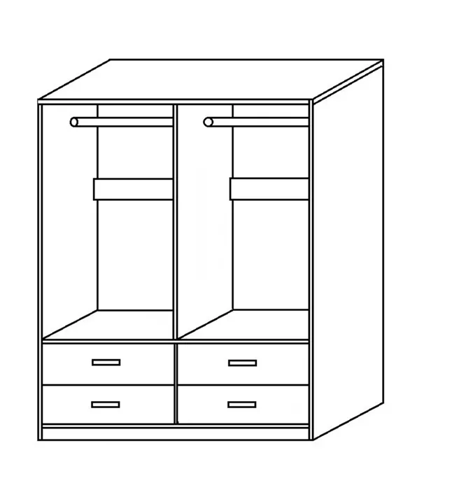 Ντουλάπα ArteLibre AMAZON LILY Φυσικό Χρώμα 160x50x180cm