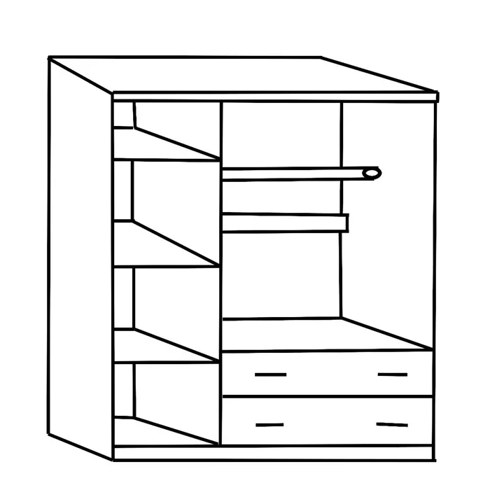 Ντουλάπα ArteLibre LANTERN Φυσικό Χρώμα 150x55x180cm