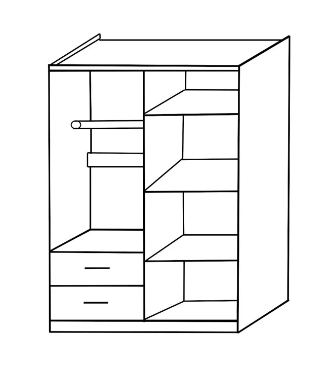 Ντουλάπα ArteLibre HOYA WAX Φυσικό Χρώμα 119x42x181cm
