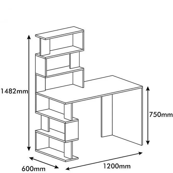 Γραφείο ArteLibre AIGINA Λευκό/Καρυδιά/Μαύρο 120x60x148cm