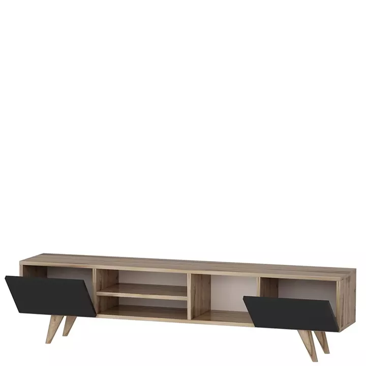 Έπιπλο Τηλεόρασης ArteLibre SKOPELOS Καρυδιά/Μαύρο 160x30x40cm