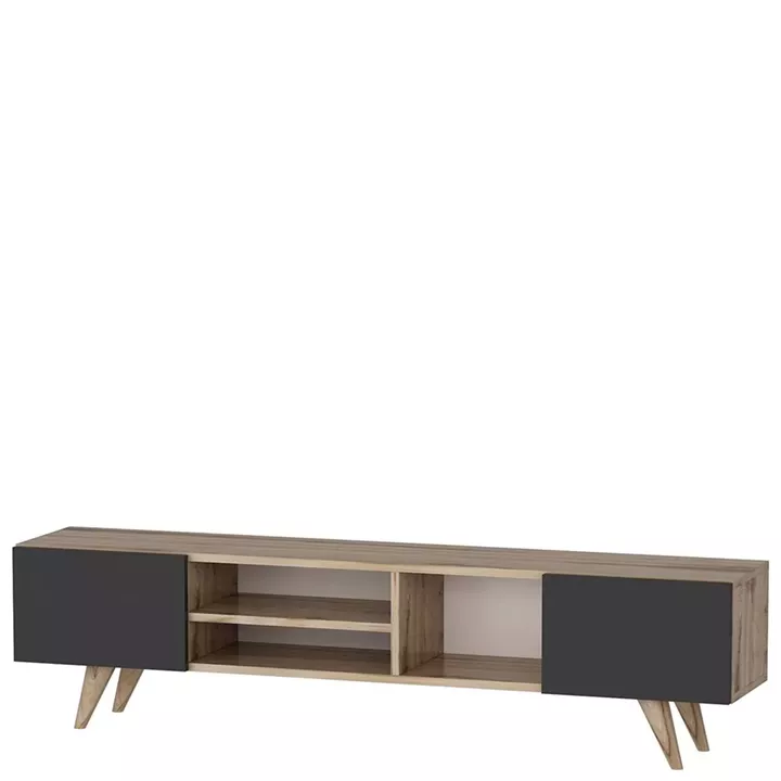 Έπιπλο Τηλεόρασης ArteLibre SKOPELOS Καρυδιά/Μαύρο 160x30x40cm