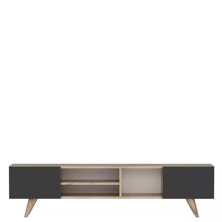 Έπιπλο Τηλεόρασης ArteLibre SKOPELOS Καρυδιά/Μαύρο 160x30x40cm