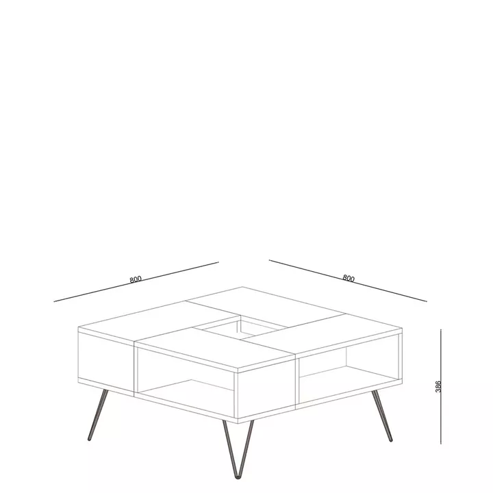 Τραπεζάκι Σαλονιού ArteLibre DONOUSA Δρυς/Μαύρο 80x80x38.6cm