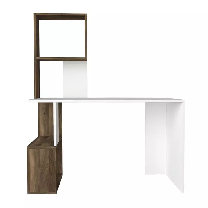 Γραφείο-Βιβλιοθήκη ArteLibre ArteLibre SIROS Λευκό/Καρυδί Μοριοσανίδα/Μελαμίνη 120x60x74/148cm