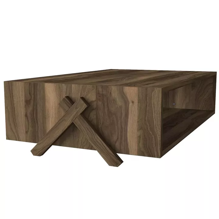 Τραπεζάκι Σαλονιού ArteLibre Kos Σκούρο Καφέ 98x60x26cm