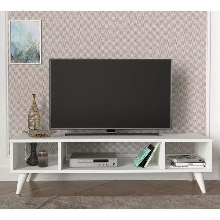 Έπιπλο Τηλεόρασης ArteLibre Samos Λευκό 120x35x40cm