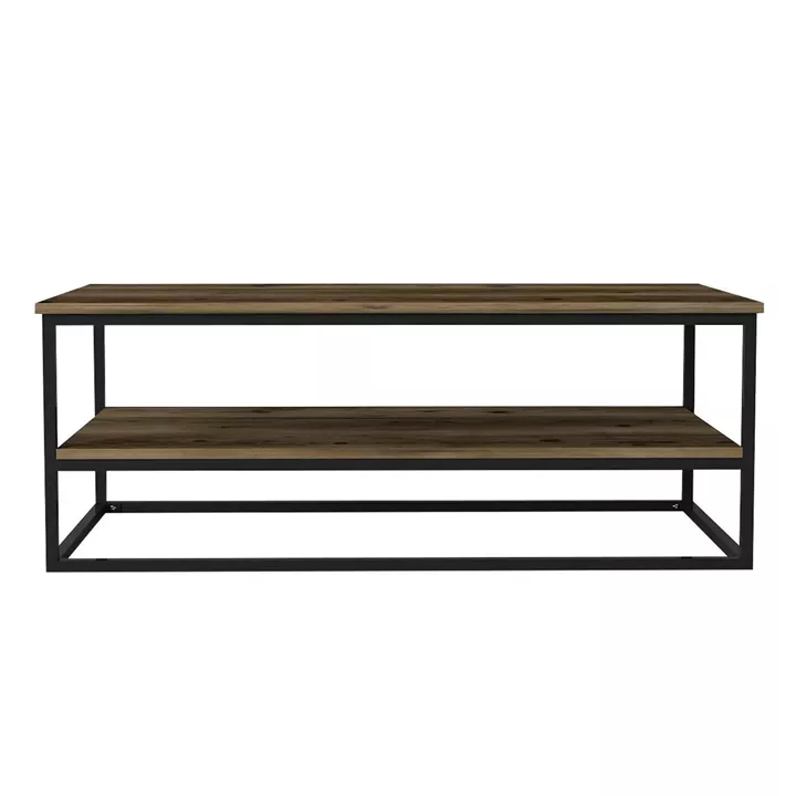 Τραπεζάκι Σαλονιού ArteLibre MYKONOS Σκούρο Καφέ/Μαύρο Μοριοσανίδα/Μελαμίνη/Μέταλλο 120x60x43cm