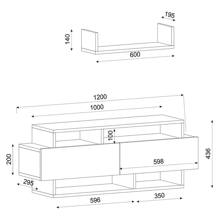 Έπιπλο Τηλεόρασης ArteLibre Sarakino Μαύρο 120x30x44cm