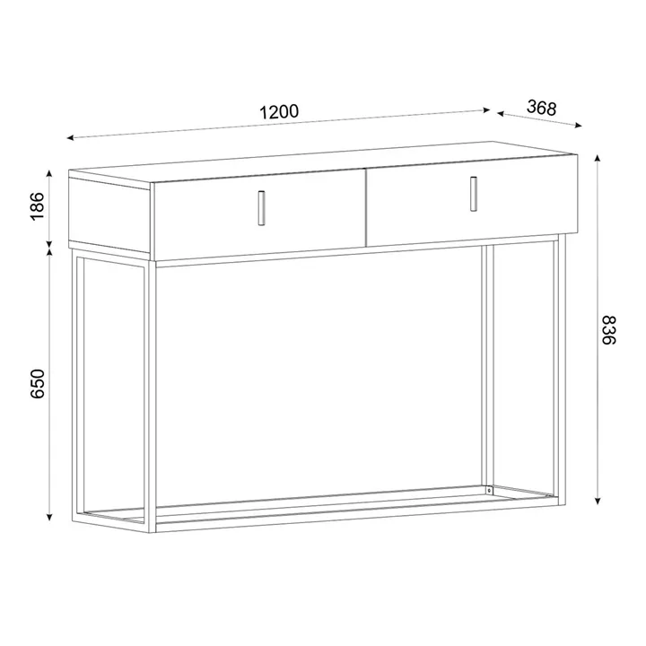 Κονσόλα ArteLibre Mykonos Καφέ/Μπρονζέ Βάση Μοριοσανίδα/Μελαμίνη/Μέταλλο 120x37x84cm
