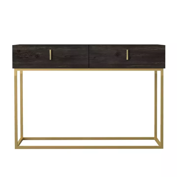 Κονσόλα ArteLibre Mykonos Καφέ/Μπρονζέ Βάση Μοριοσανίδα/Μελαμίνη/Μέταλλο 120x37x84cm