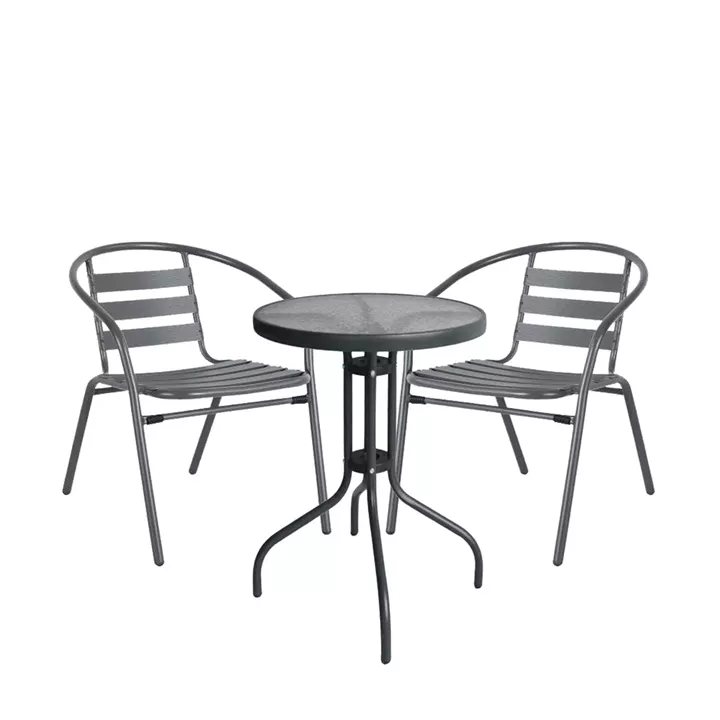Σετ Τραπεζαρία Κήπου ArteLibre EARTH Μέταλλο Γκρι Με 2 Πολυθρόνες