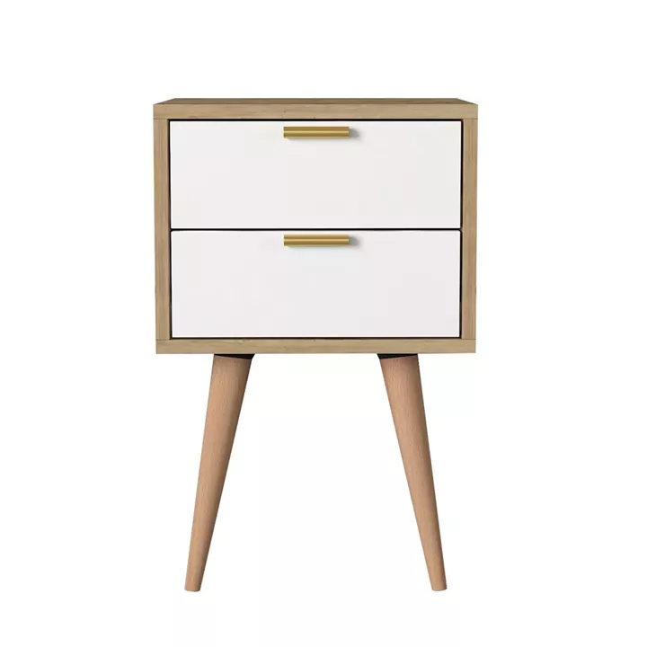 Κομοδίνο ArteLibre KITHIRA Φυσικό/Λευκό Μελαμίνη 40x35x61cm