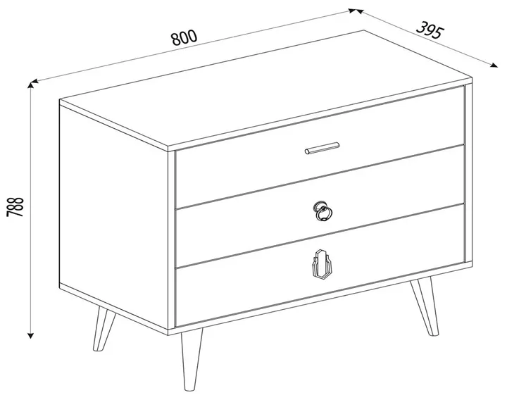 Συρταριέρα ArteLibre KIMOLOS Λευκό/Φυσικό/Καφέ 80x40x79cm