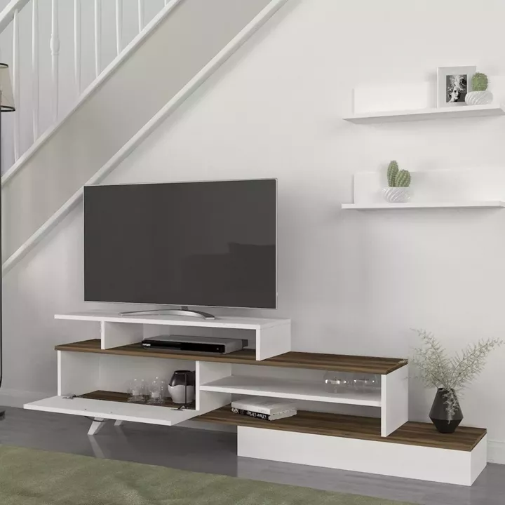 Σύνθετο ArteLibre KEVIN Λευκό/Καρυδί 180x29.6x51.8cm