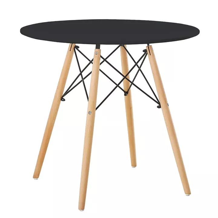 Τραπέζι ArteLibre RAPTOR Μαύρο MDF/Ξύλο Φ80x74cm