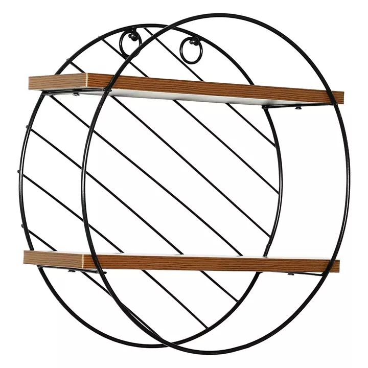 Ράφι Τοίχου ArteLibre SARNO Μαύρο/Καφέ MDF/Μέταλλο Φ30x11cm