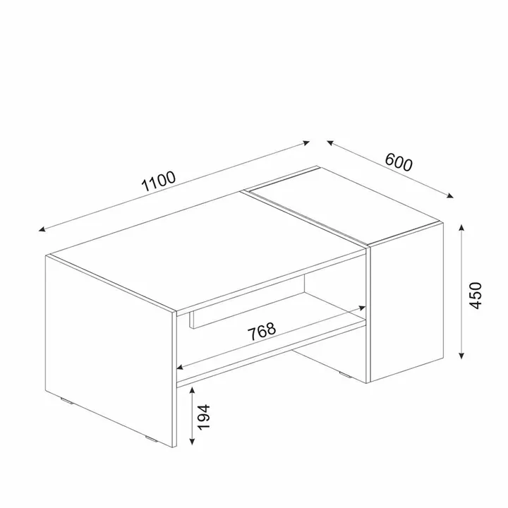 Τραπεζάκι Σαλονιού ArteLibre LEROS Φυσικό/Ανθρακί Μοριοσανίδα/Μελαμίνη 110x60x45cm