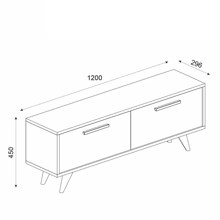 Έπιπλο Τηλεόρασης ArteLibre SCHIZA Λευκό/Ανθρακί Μοριοσανίδα/Μελαμίνη 120x30x45cm