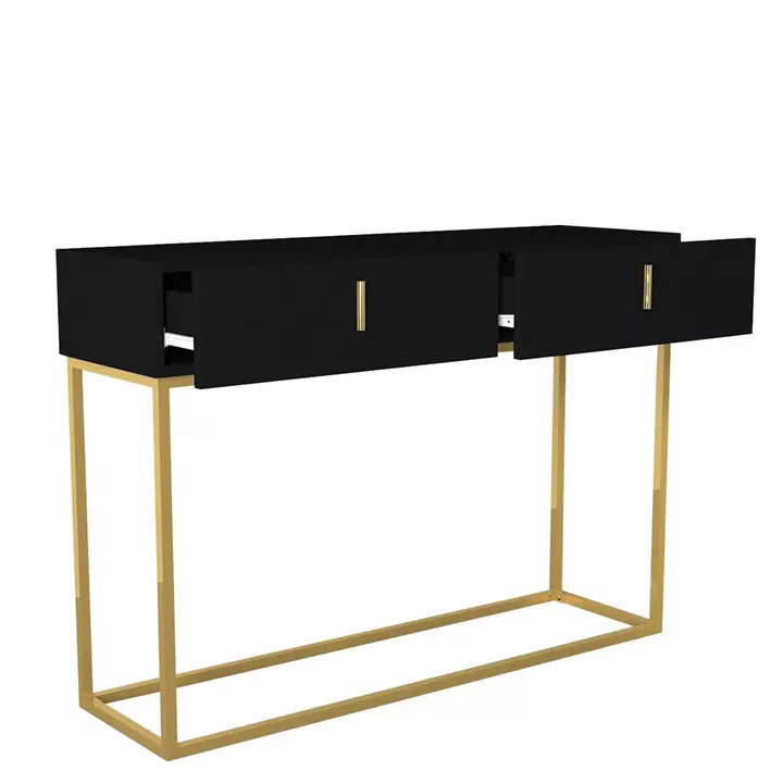 Κονσόλα ArteLibre MYKONOS Μαύρο/Μπρονζέ Μοριοσανίδα/Μελαμίνη/Μέταλλο 120x37x84cm
