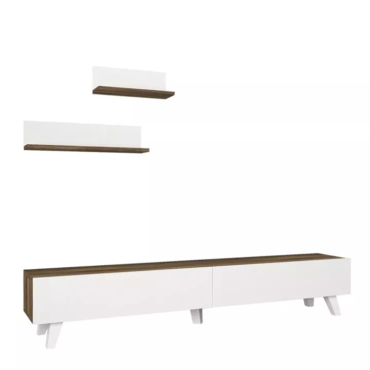 Έπιπλο Τηλεόρασης ArteLibre SIRNA Λευκό/Καρυδί Μοριοσανίδα/Μελαμίνη 180x31x32cm