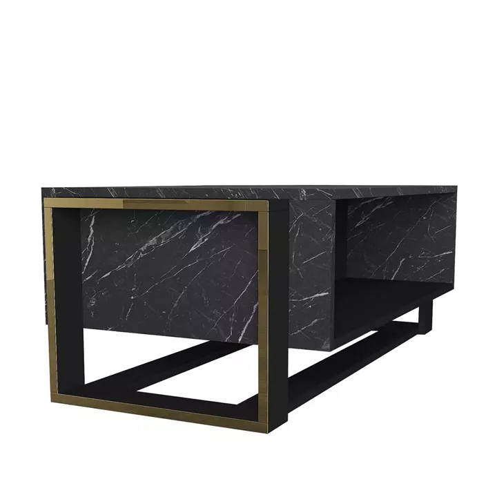 Τραπεζάκι Σαλονιού ArteLibre LEVITHA Μαύρο Μοριοσανίδα/Μελαμίνη 120x60x74cm