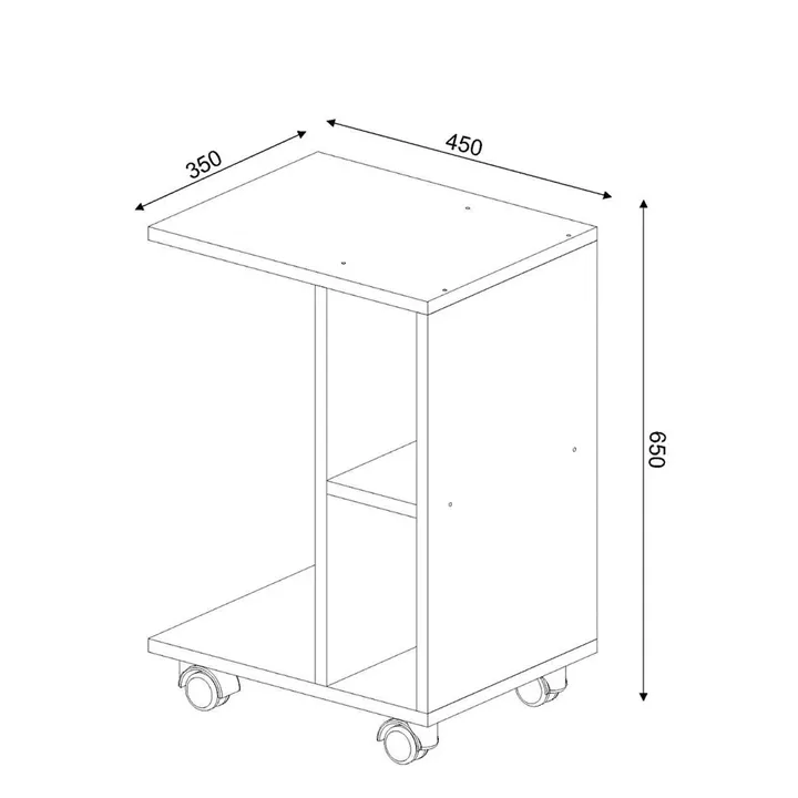 Τραπεζάκι Άκρης ArteLibre KITHROS Λευκό Μοριοσανίδα/Μελαμίνη 35x45x65cm