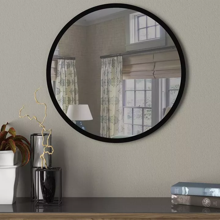 Καθρέπτης Τοίχου ArteLibre MAKUR Μαύρο Μοριοσανίδα/Γυαλί 60x60cm