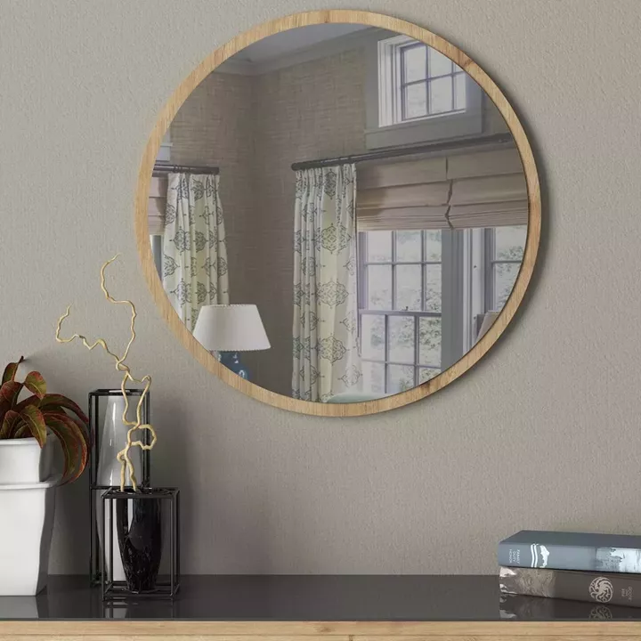 Καθρέπτης Τοίχου ArteLibre MAKUR Φυσικό Μοριοσανίδα/Γυαλί 60x60cm