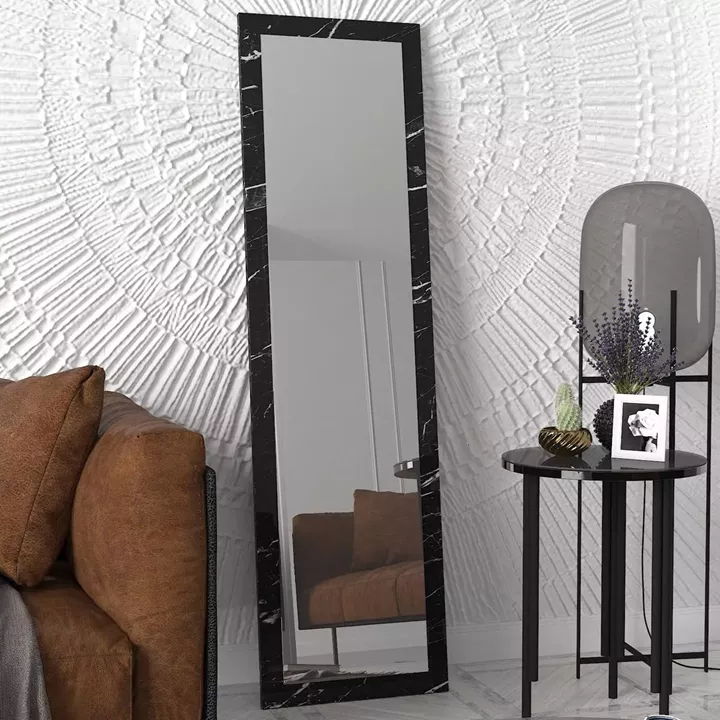 Καθρέπτης Τοίχου ArteLibre BHAVITH Μαύρο Μοριοσανίδα/Γυαλί 160x45cm