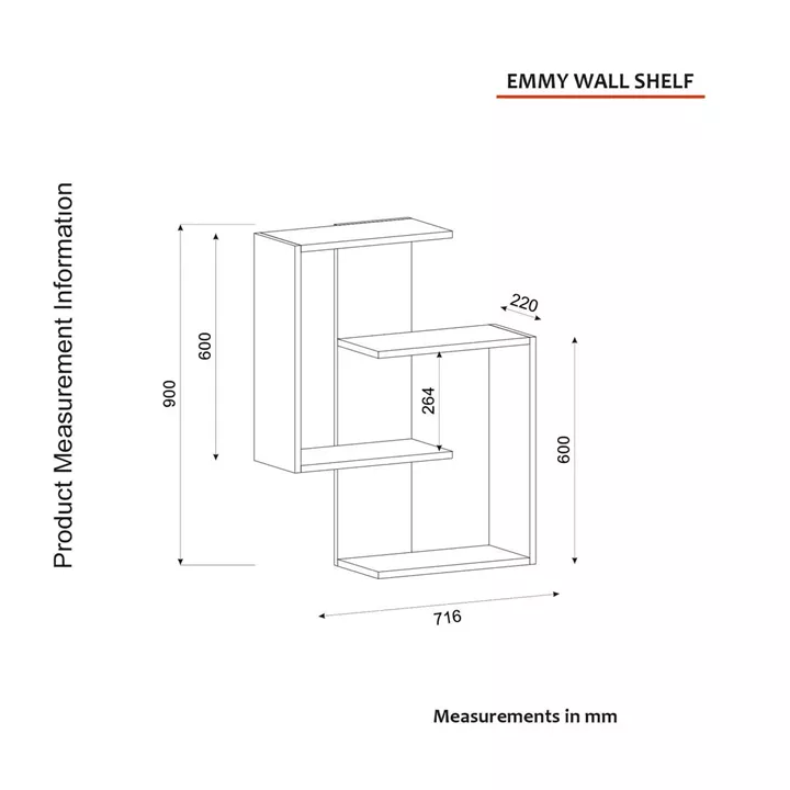 Ράφι Τοίχου ArteLibre AYANNA Φυσικό/Μαύρο Μοριοσανίδα/Μελαμίνη 72x22x90cm