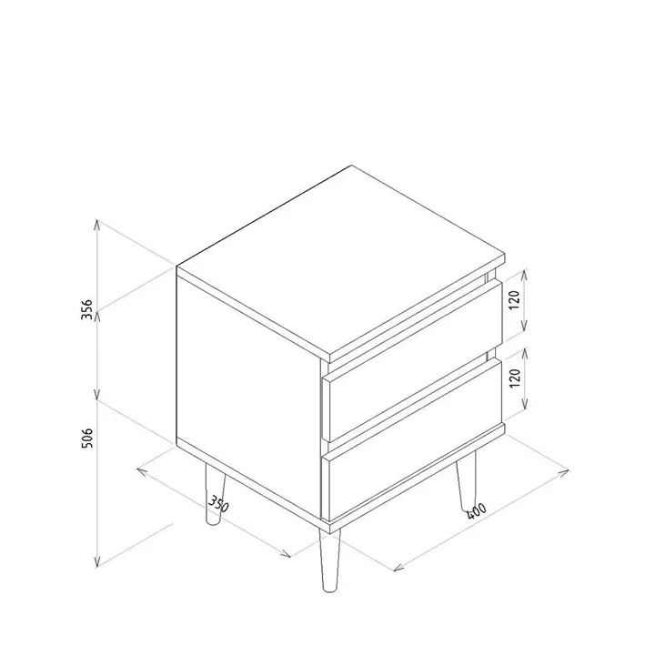 Κομοδίνο ArteLibre ABBOT Φυσικό/Μαύρο Μοριοσανίδα/Μελαμίνη 40x35x50.6cm