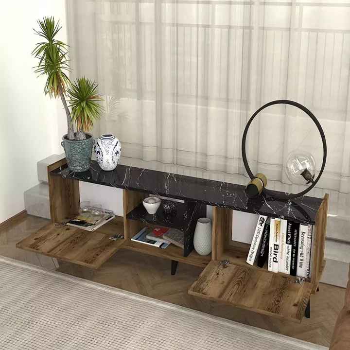 Έπιπλο Τηλεόρασης ArteLibre BINNEY Καφέ Μοριοσανίδα/Μελαμίνη 180x33x51cm