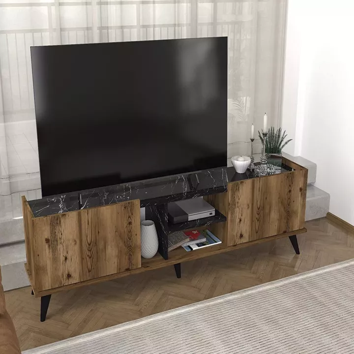 Έπιπλο Τηλεόρασης ArteLibre BINNEY Καφέ Μοριοσανίδα/Μελαμίνη 180x33x51cm