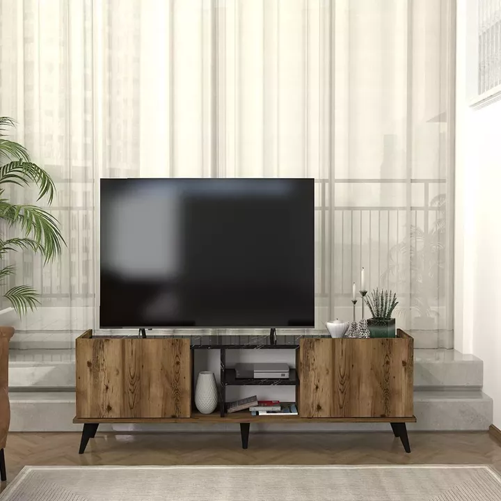 Έπιπλο Τηλεόρασης ArteLibre BINNEY Καφέ Μοριοσανίδα/Μελαμίνη 180x33x51cm